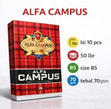 Buku Tulis Campus 50 Lembar 1 Pack isi 10 Pcs